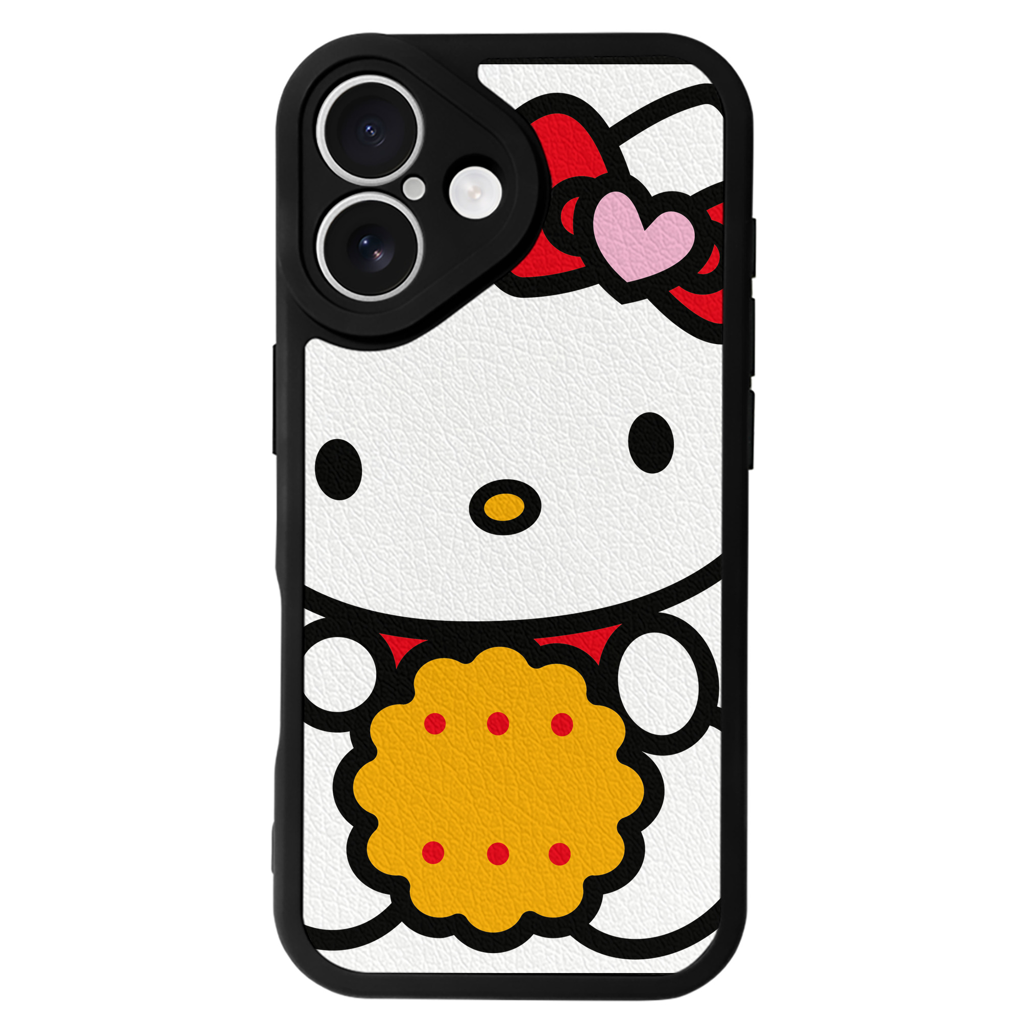 （画像用） Hello Kitty ハローキティ 【iPhone 16シリーズ対応】シリコンスマホケース（レザー調） 材質：シリコン
